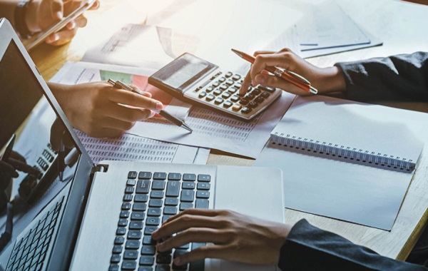 teamwork business woman accounting concept financial in office